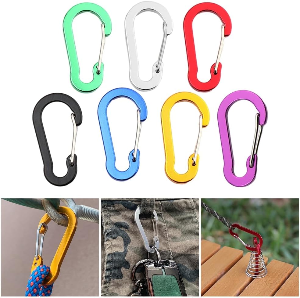 5Pcs Multi-Uses Carabiner Aluminum Alloy Carabiner Hooks Carabiner Spring Clips for Outdoor Hiking Camping Fishing image 2