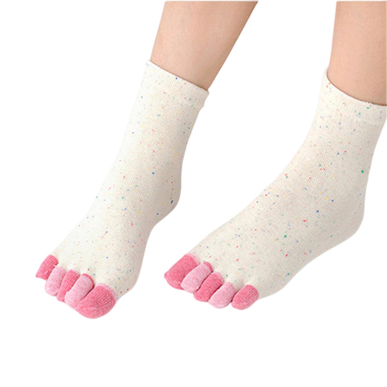 MOGSA Calcetines para mujer, 5 unidades, para primavera, otoño, cinco dedos, calcetines de tubo de algodón, calcetines coloridos para mujer, calcetines de 5 dedos
