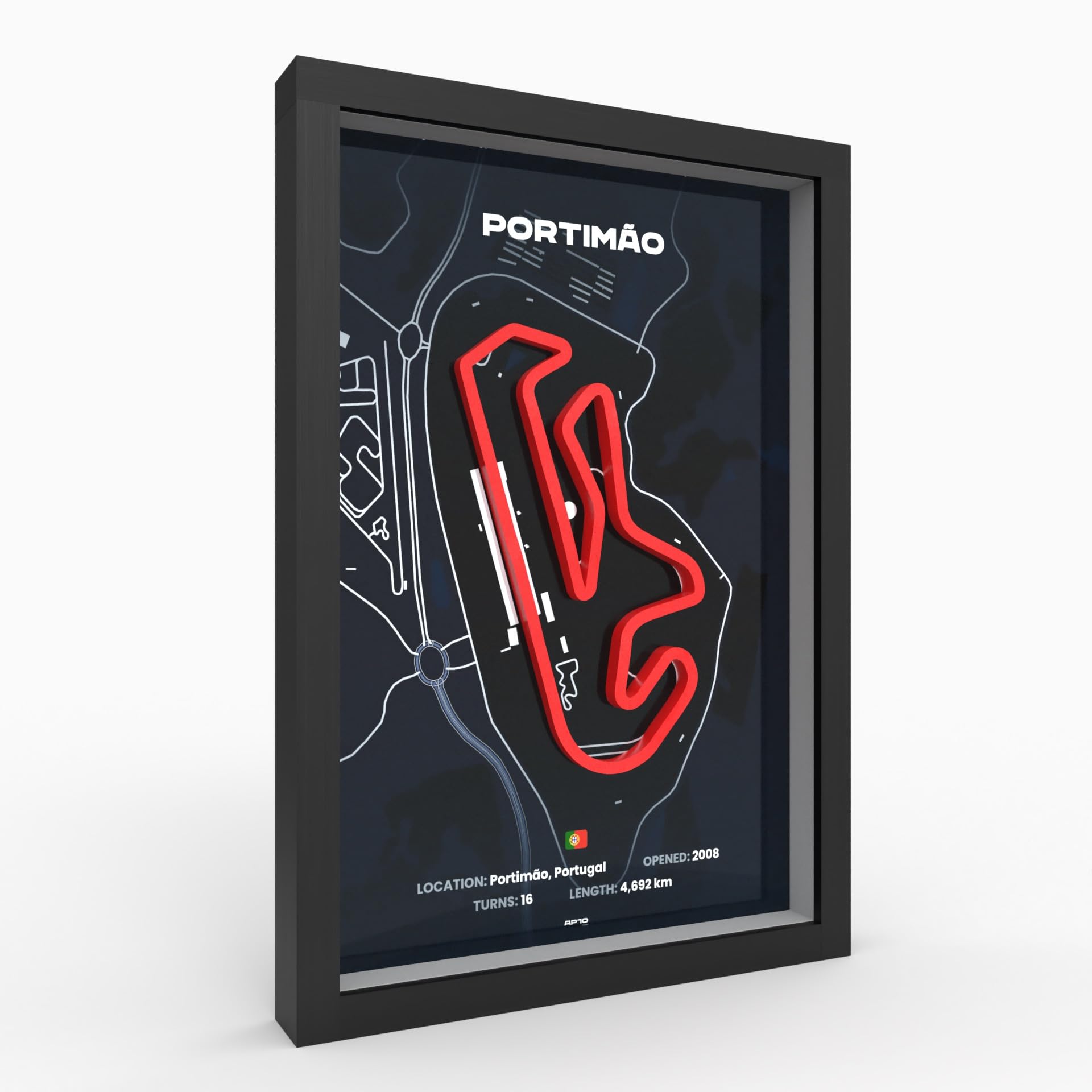 Portimao 3D Poster in Wooden Frame I A3 I High-Quality 3D Print I 2000dpi