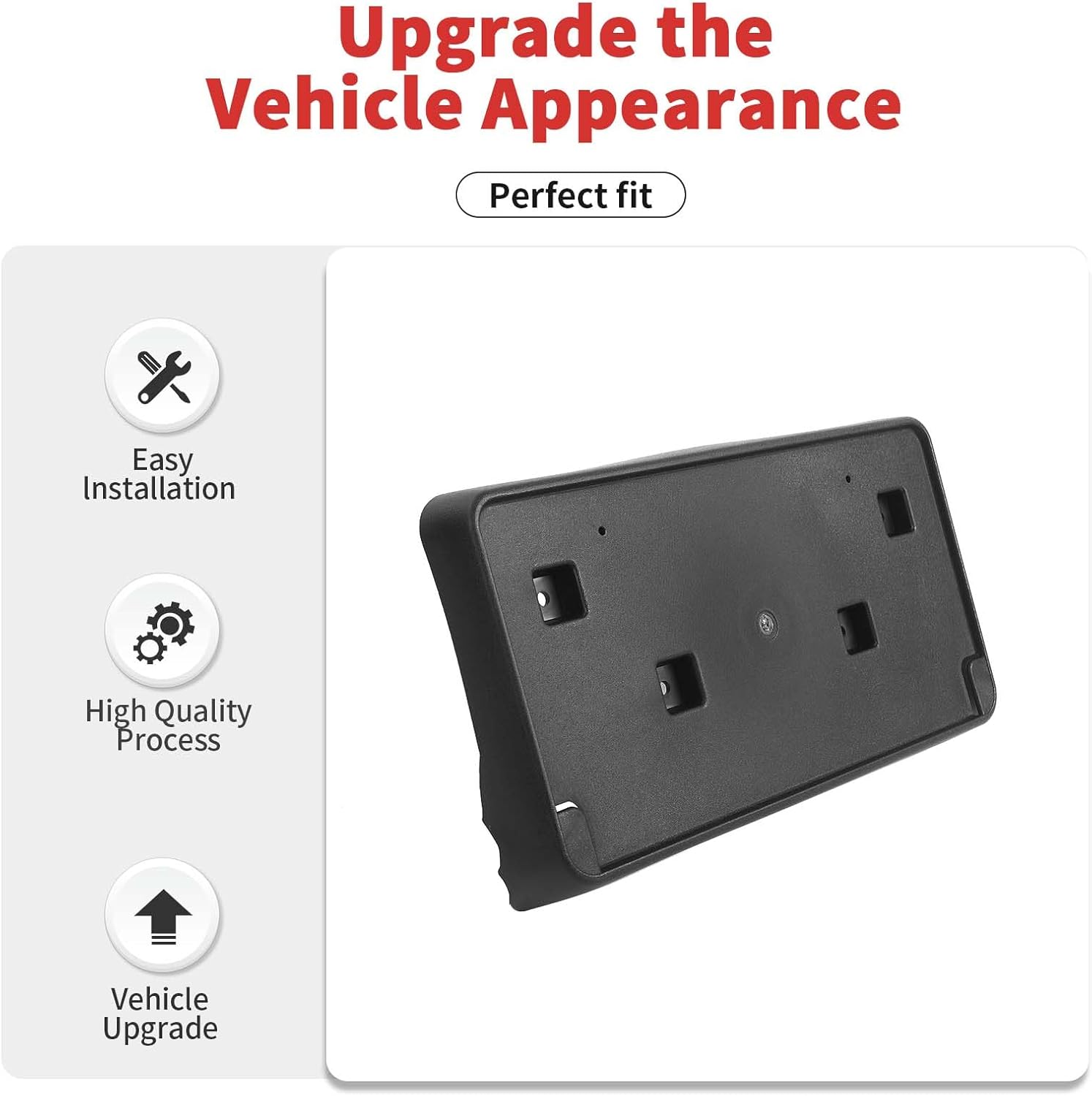 Front License Plate Holder Fit for Jeep Grand Cherokee 2017-2023, License Plate Frame Mount Bracket (Black)