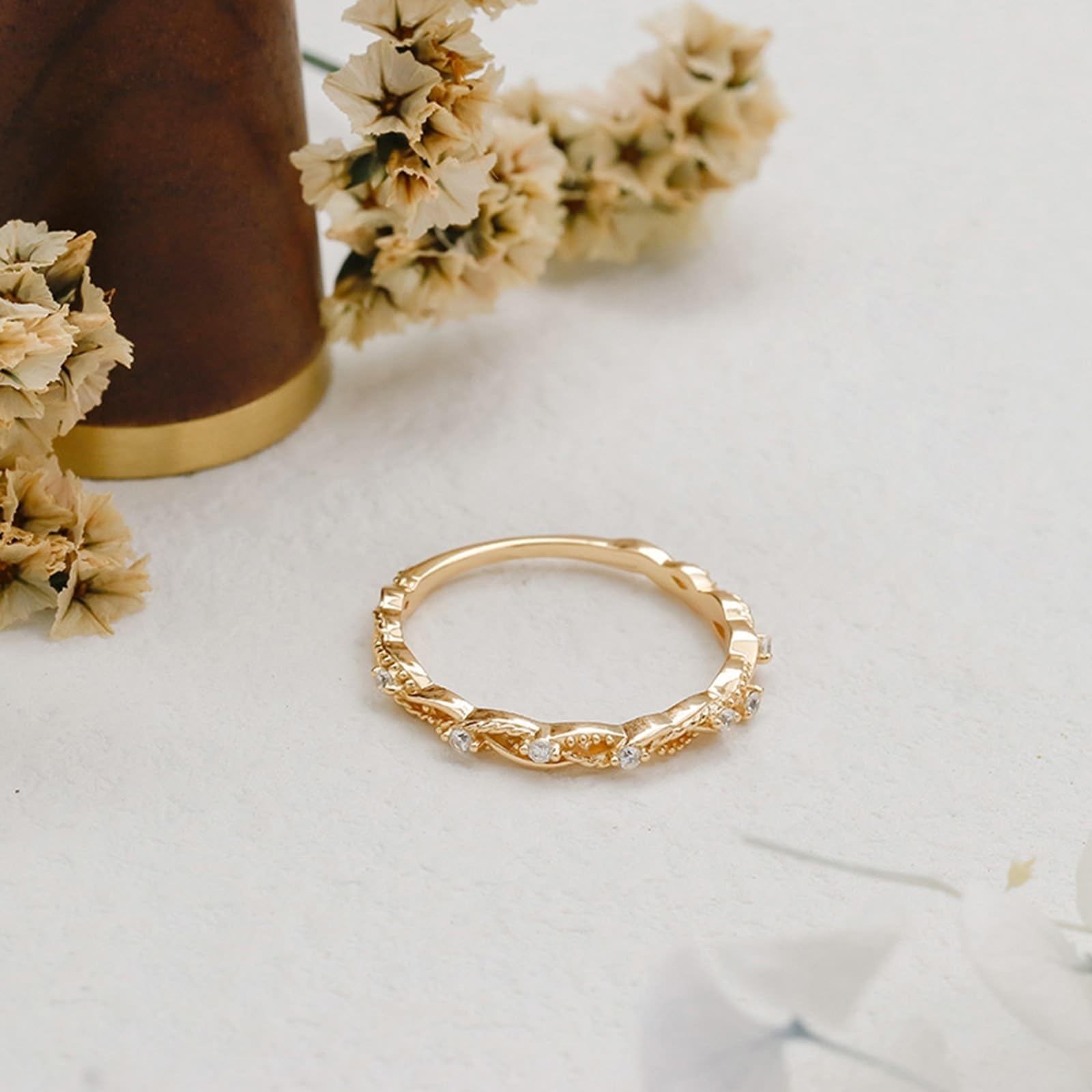 Fede nuziale in oro 9 K/14 K/18 K con diamante, 2,2 mm, infinito