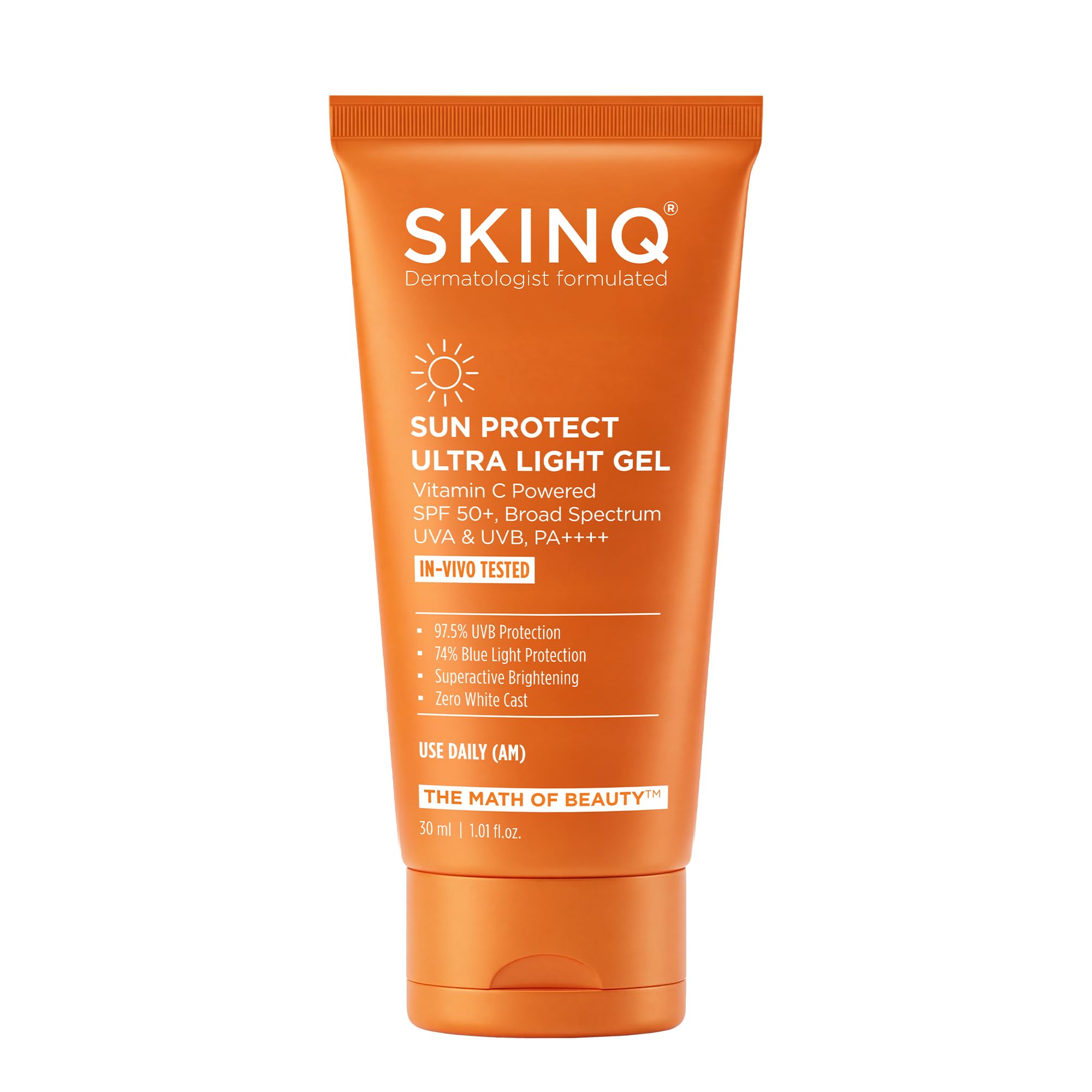 SKINQ Sun Protect Ultra Light Gel Sunscreen SPF 50+ with Vitamin C | In Vivo Tested | 97.5% UVB PROTECTION Broad Spectrum PA++++ | Zero White Cast | Sunscreen for Normal, Dry & Sensitive Skin | Dermatologist Formulated | 30 ml-image-40