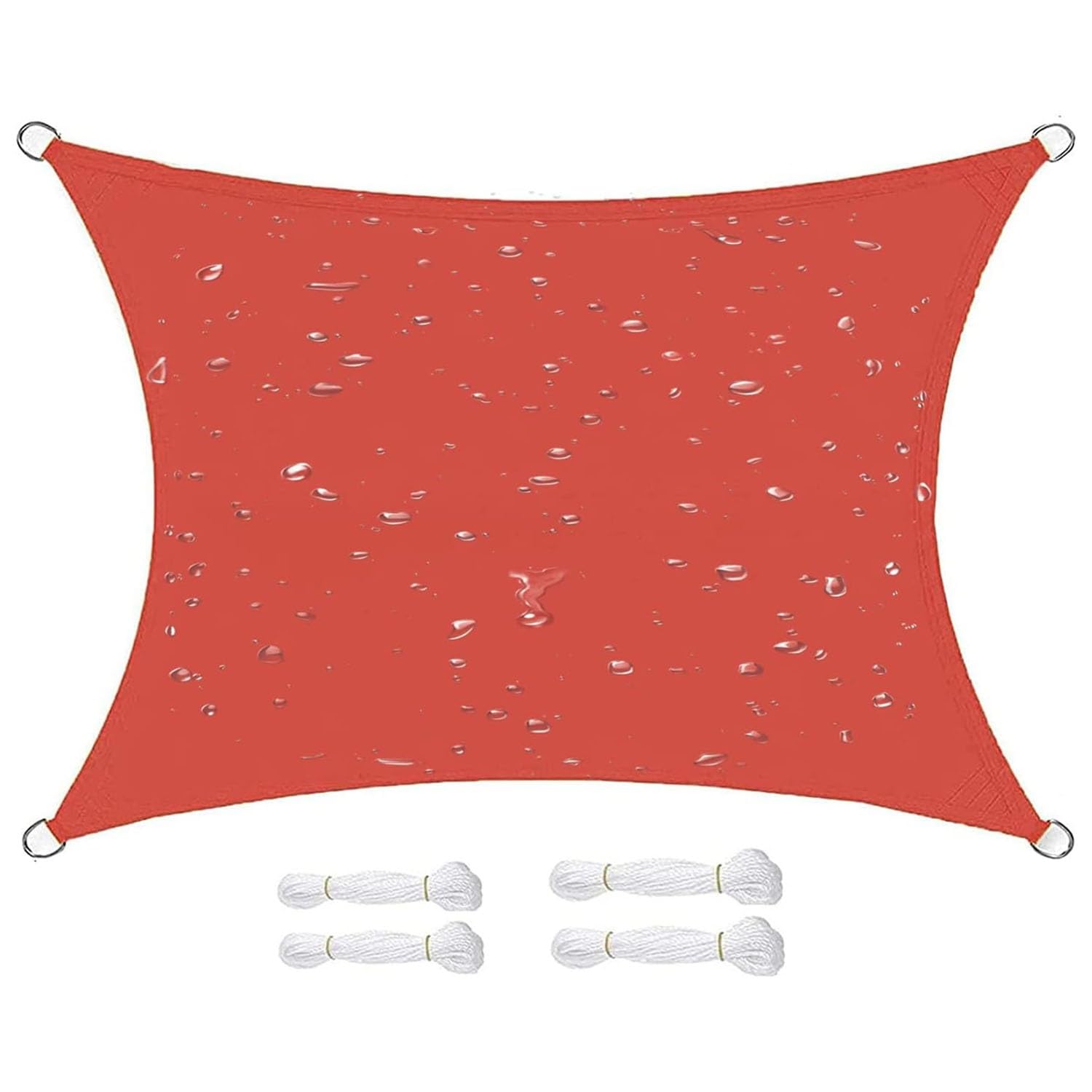 Voile d'ombrage contre la chaleur et le vent 4x7m rouge de terrasse