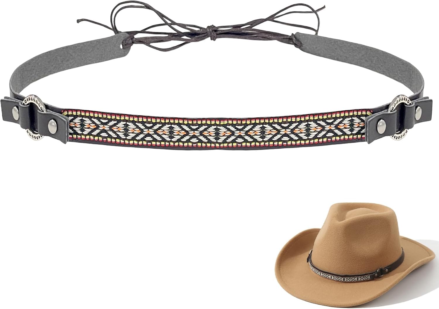 Cowboy Hat Bands for Men Women, Leather Hatbands Belt for Cowboy/Western/Fedora/Cowgirl Hats