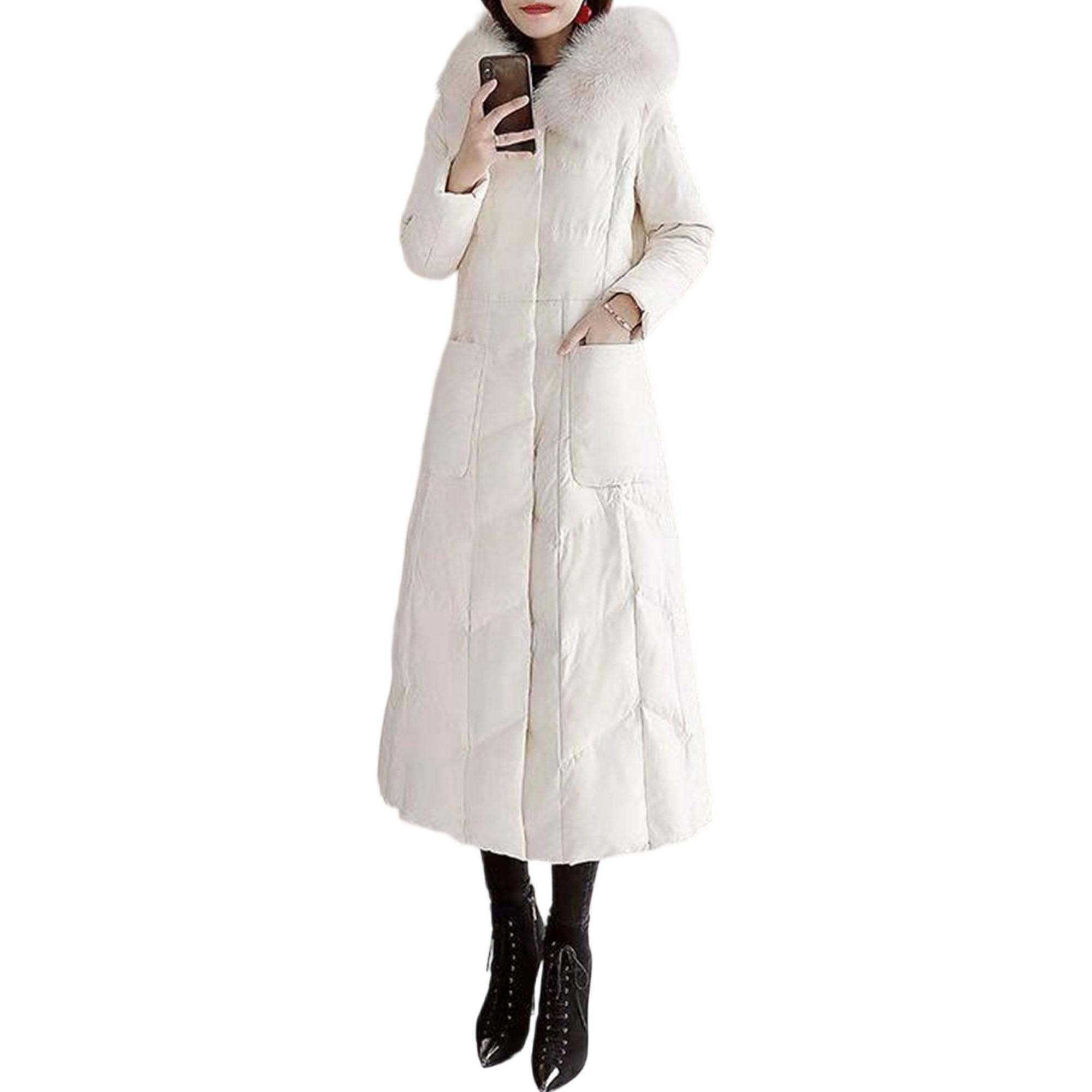 Piumino da donna casual in pelliccia sintetica con cappuccio medio lungo caldo giacca imbottita in cotone invernale per esterni slim fit solido piumino