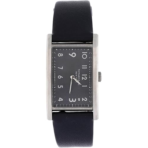 Tiffany & Co., Pre-Loved East West 2-Hand Quartz Watch Stainless Steel and Leather 22