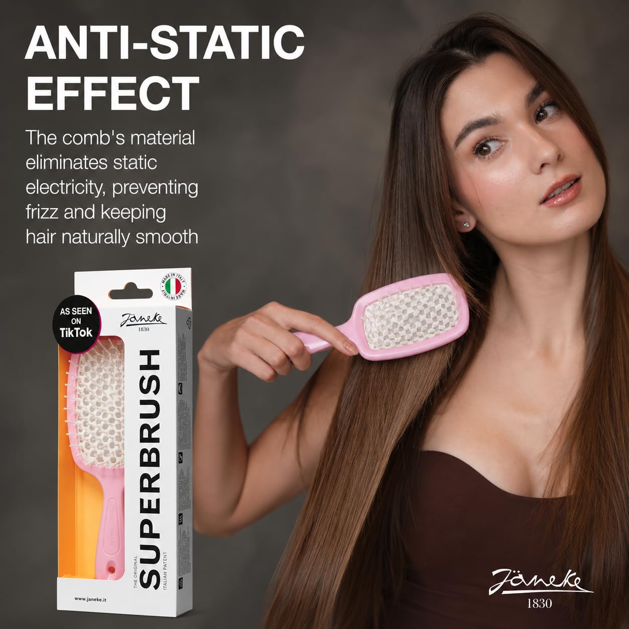 Pastel Superbrush - Pink by Janeke for Unisex - 1 Pc Hair Brush