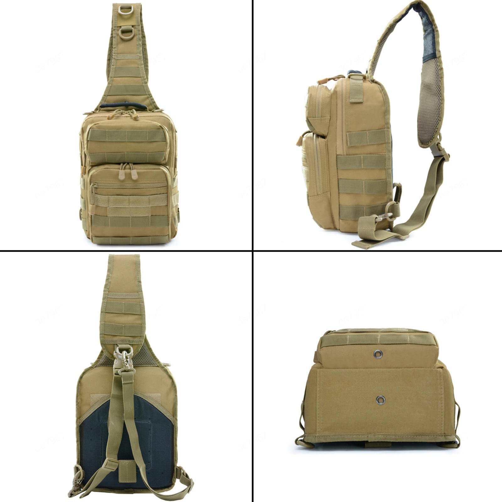 REEBOW GEAR Borsa a Tracolla Tattica Borsa Molle Tattica Esterna edc Pettorale per Uomo Donna,Green