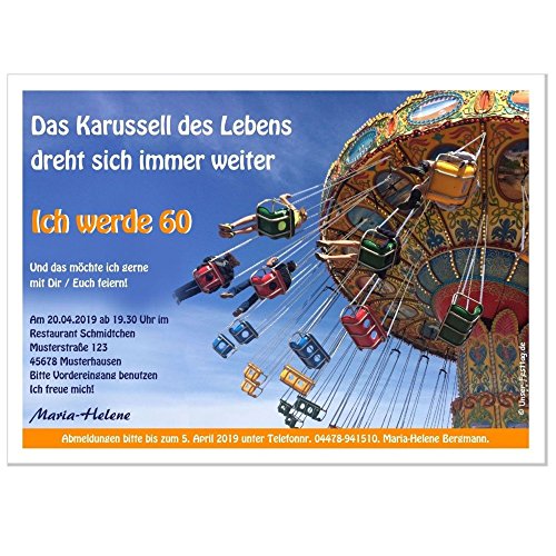 Personal. Geburtstagseinladungen Mit Traktor-Motiv – Für 30, 40, 50, 60, 70 Jahre, 70 Karten, Mit Individuellem Text