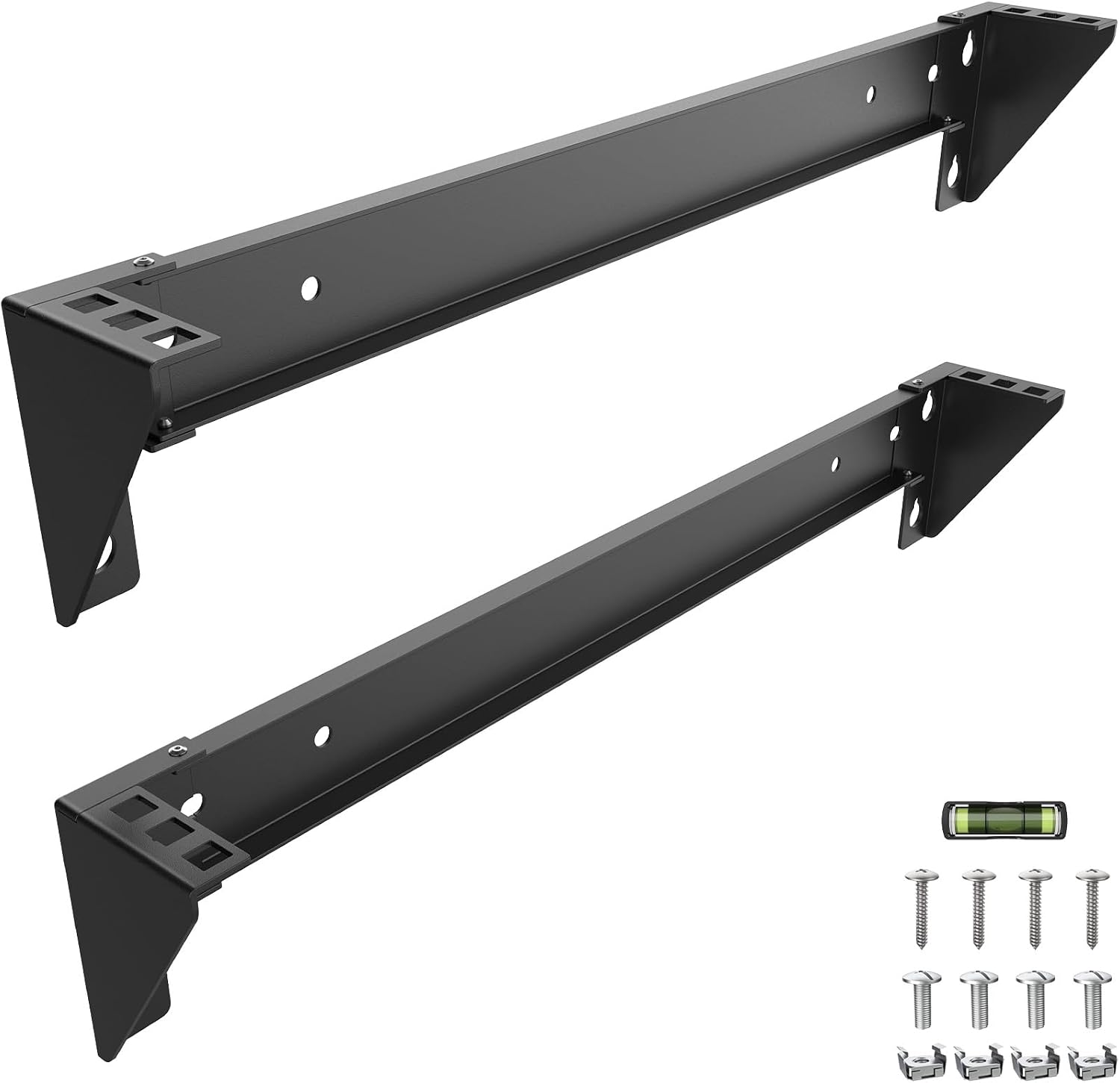 2 Pack 1U Vertical Wall Mount Rack Steel Foldable Vertical Patch Panel Mounting Bracket for 19 Inch Networking Equipment