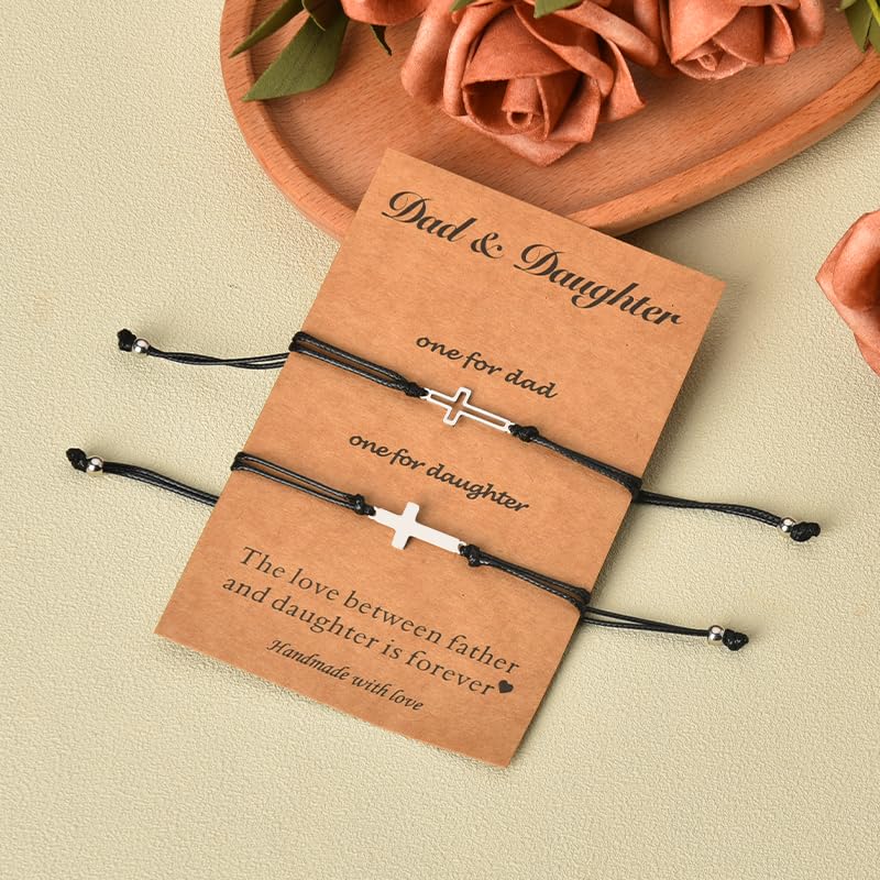 Image of Mother Dad Mommy Matching Bracelets Gifts for Women Mom Dad Fathers Mothers Day Gifts for Father Mom Birthday Christmas Gifts