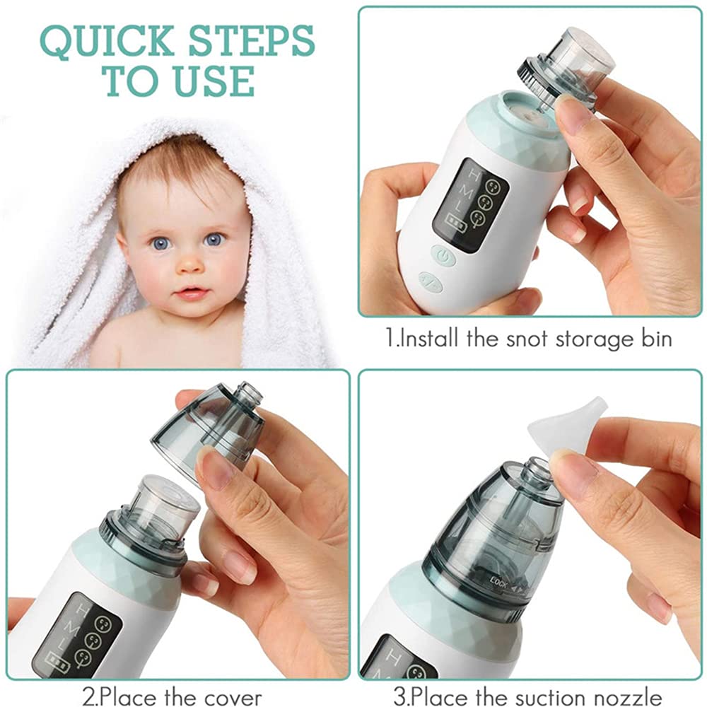 Bebé Aspirador Nasal eléctrico LED de visualización de la Nariz Limpiador inhalador Equipo Aspirador Niños Cuidado del oído Prevención de Reflujo Aspirat