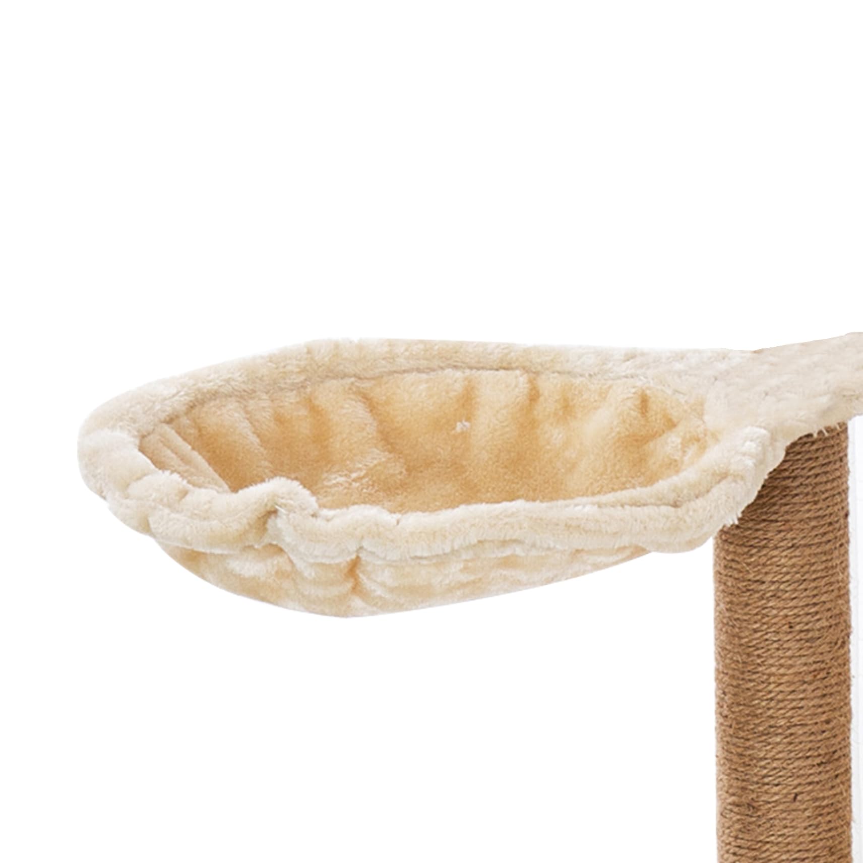 Panier hamac pour chat – Grande fixation d'arbre en forme de cuillère, pièce de rechange douce et résistante aux rayures, lavable, facile à installer, beige, 43,2 cm de diamètre