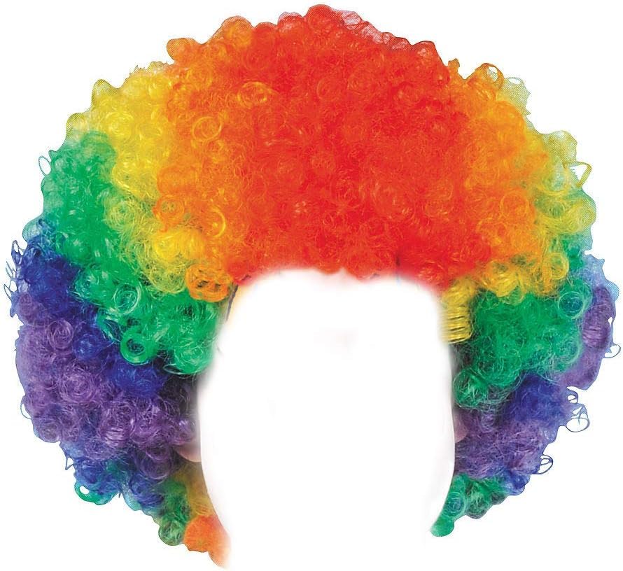 PRIYA PARTY DECORATION 70's Curly Clown Funky Disco Afro Malinga Wig for Men and Women (Multicolor)-image-43