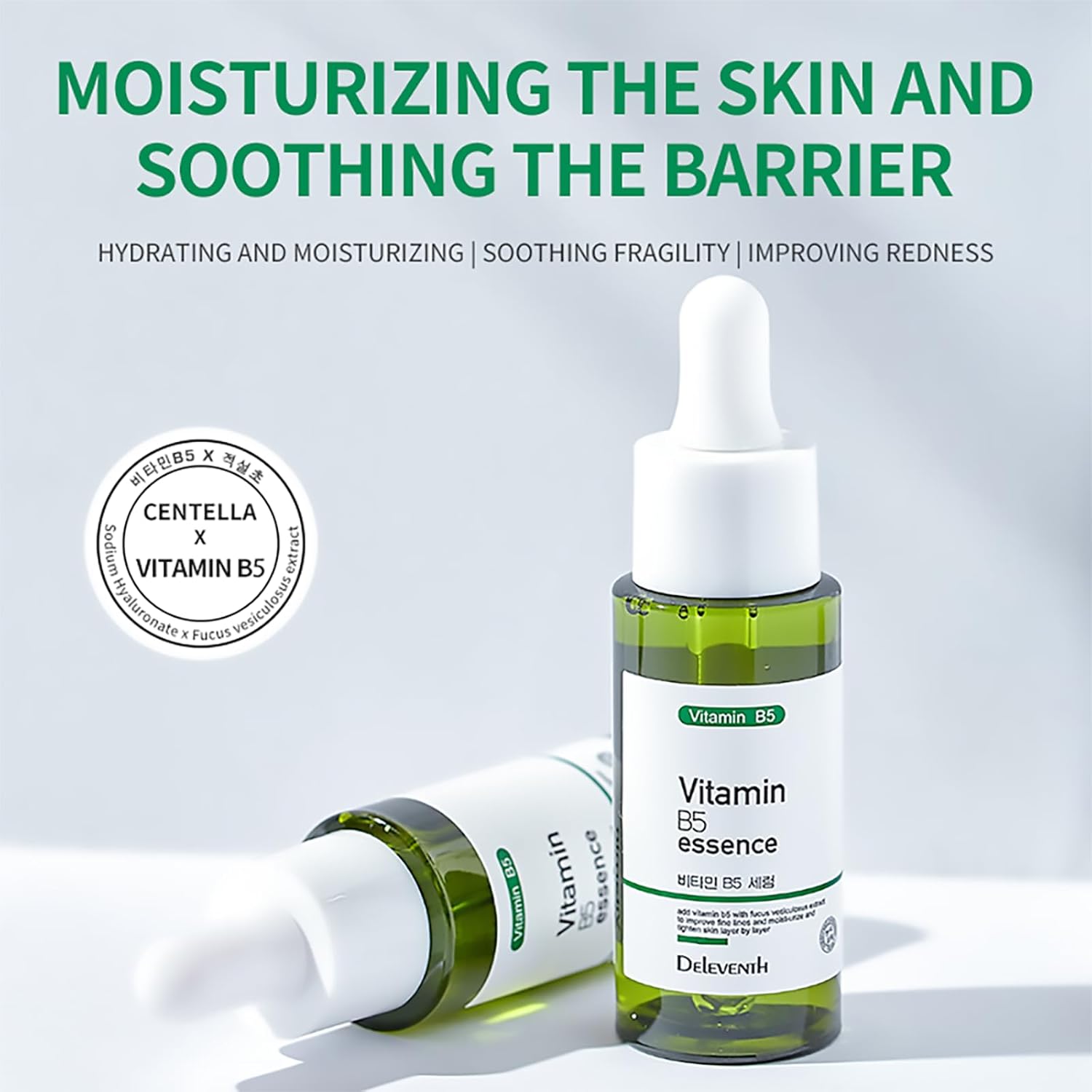 DEleventh Korean Brand Vitamin B5 Face Serum 30ml / Hydrate and Soothe Skin, with Centella Asiatica, Sodium Hyaluronate, and Ceramide NP for a Calm, Nourished, and Radiant Complexion - Image 2