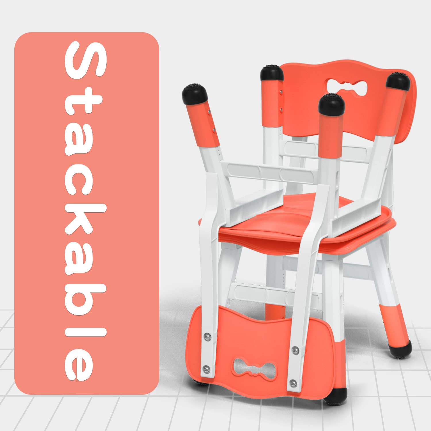 Verstellbare Kinderstühle für den Innenbereich, 3 Stufen, verstellbar, geeignet für Kinder im Alter von 2-6 Jahren, maximale Tragkraft 100 kg, geeignet für Familien-Klassenzimmer und Kinderzimmer