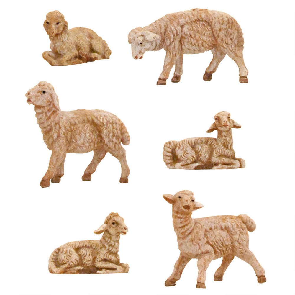 Roman 6 Piece Sheep Figurines, 3.5 Inch Scale