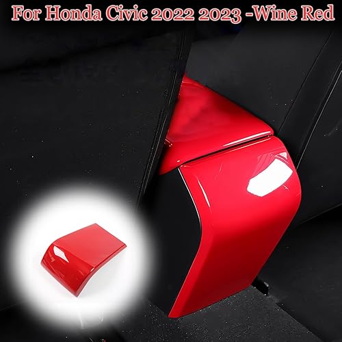 Miniatura 2 de MUXEE Cubierta de salida de aire acondicionado trasera con control central de 11 generación para Honda Civic 2022 2023 - ABS rojo vino Accesorios