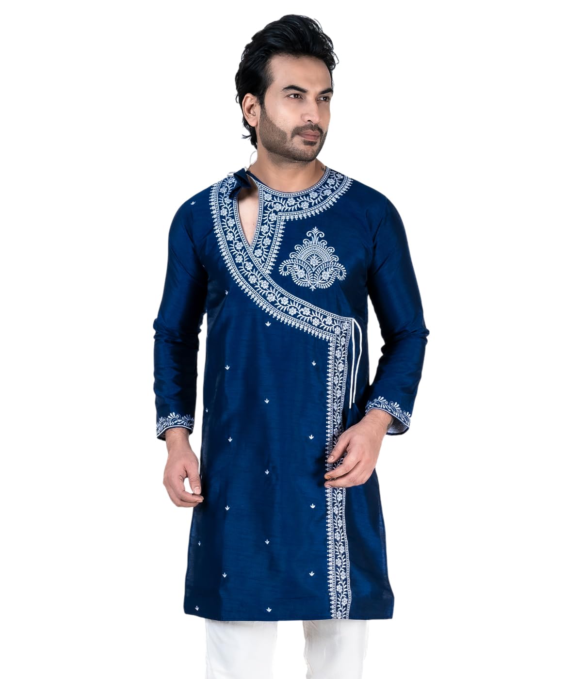 Men's Festive, Wedding, Embroidery Kurta | Art Silk Regular Fit Kurta for Men-picture-32