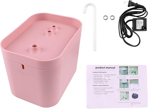Miniatura 4 de HUEMUL - Fuente de agua para mascotas, fuente de agua automática para gatos, dispensador de agua, alimentador de agua para mascotas, gatos, perros -