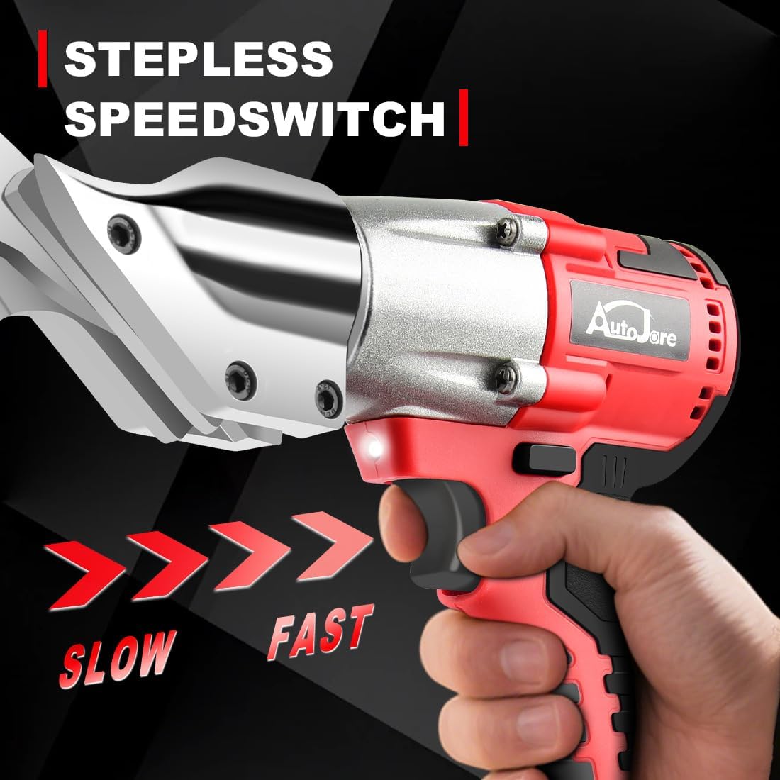 Cordless Metal Shear Compatible with Milwaukee M18 Battery 400N.m Torque Electric Sheet Metal Cutter with 360° Pivoting Head for Cutting Steel, Aluminum, Sheet Metal (No Battery)