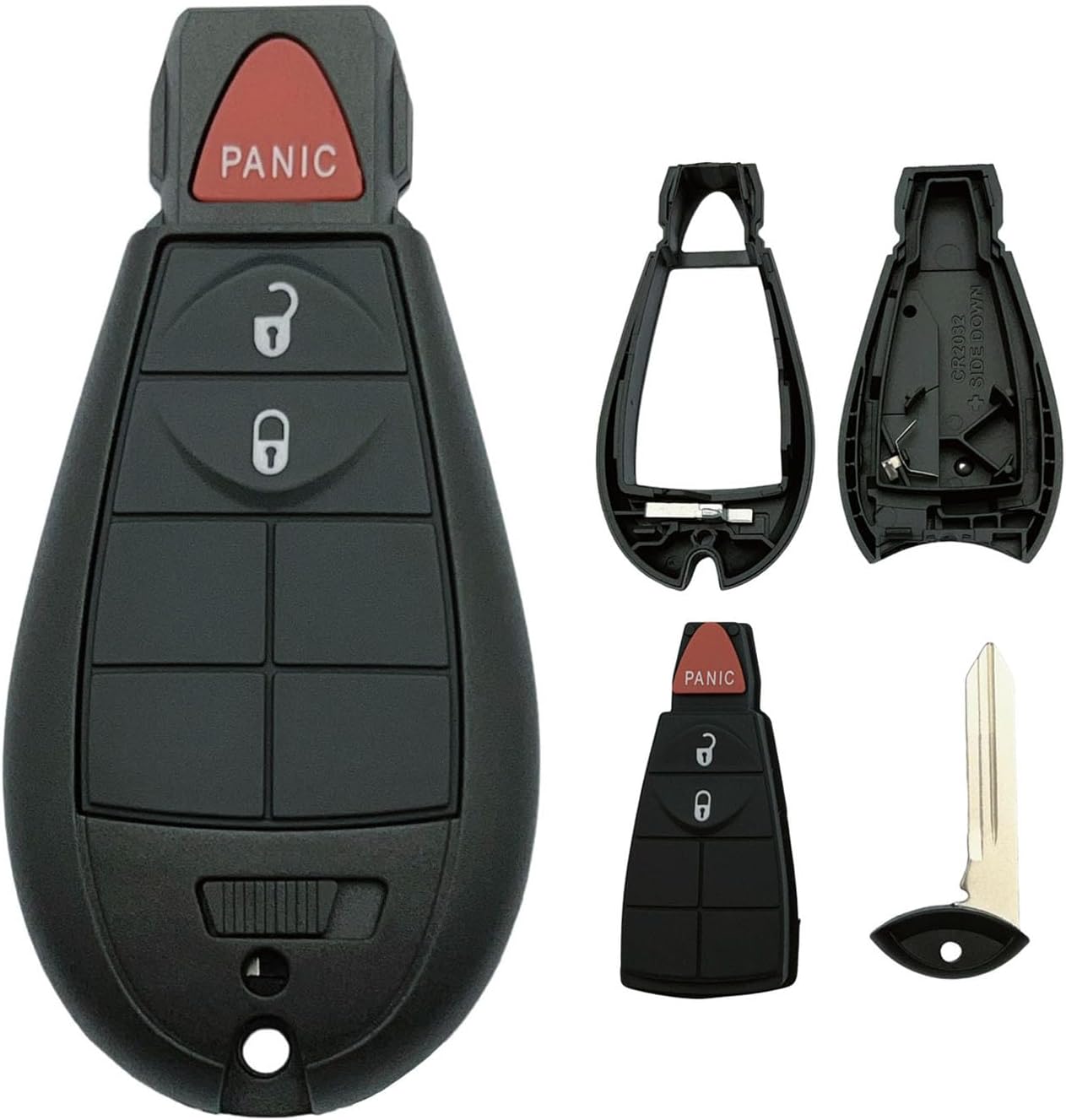 Funda De Cuero Inteligente Con 4 Botones Para Dodge Ram 1500 2500 3500 Challenger Durango Grand Caravan Journey Jeep Grand Cherokee Negro