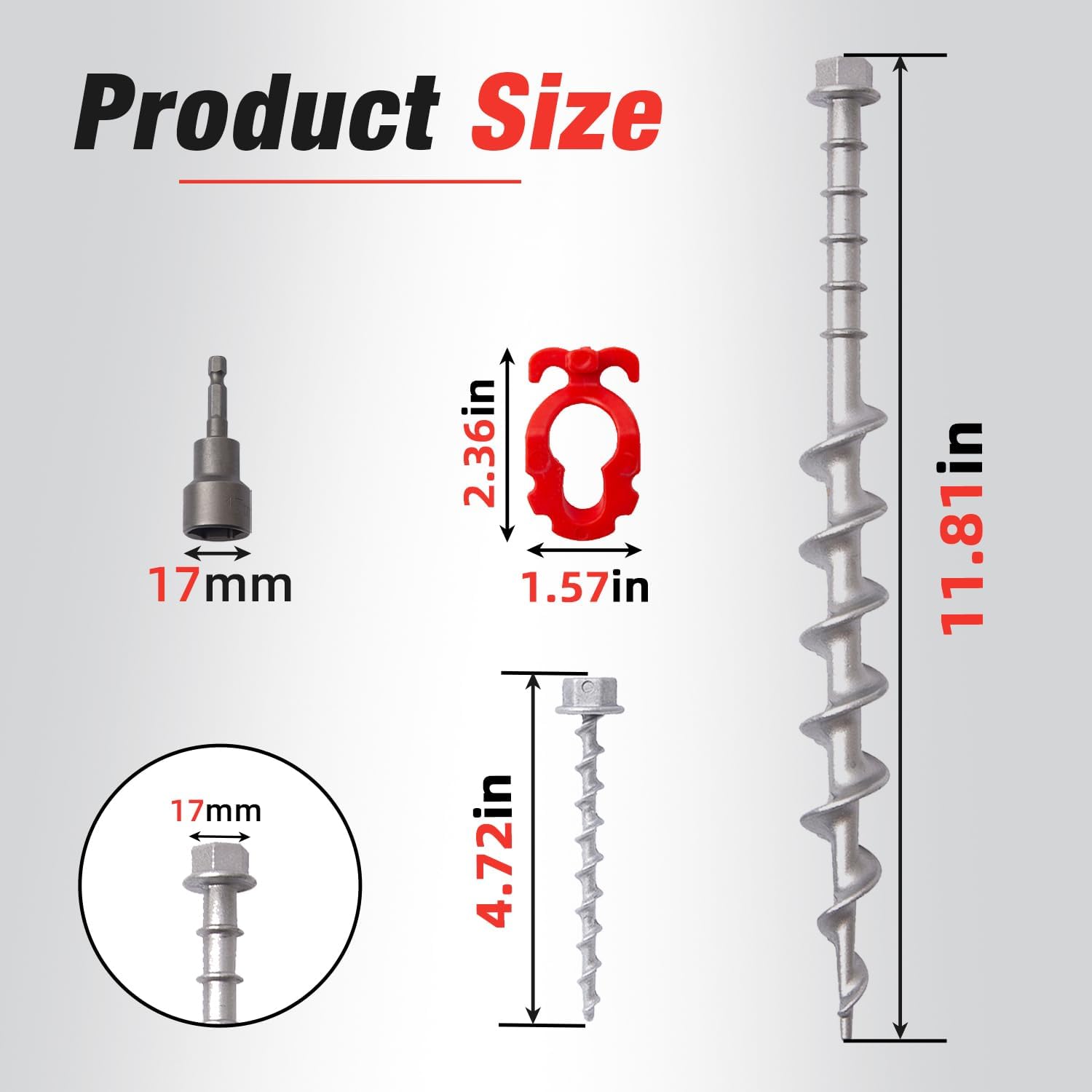 Ground Anchors Aluminum Tent Stakes Heavy Duty Tent Anchors for Swing Set Anchors Screw in kit for Securing Animals,Tents, Canopies, Sheds,Amusement Facilities,Swing Sets Outdoors