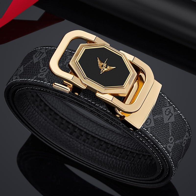 VANNANBA Ratchet Belt for Men Genuine Leather with Belts Automatic Sliding Buckle4