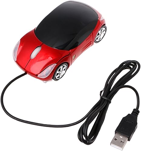 1000DPI Mini forma de coche USB óptico con cable innovador 2 faros ratón para PC ordenador portátil