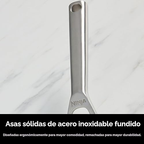 Miniatura 6 de Ninja EverClad C99007 - Juego de ollas y sartenes de acero inoxidable, 7 piezas, todas las estufas e inducción, apto para horno hasta 600 F, triple