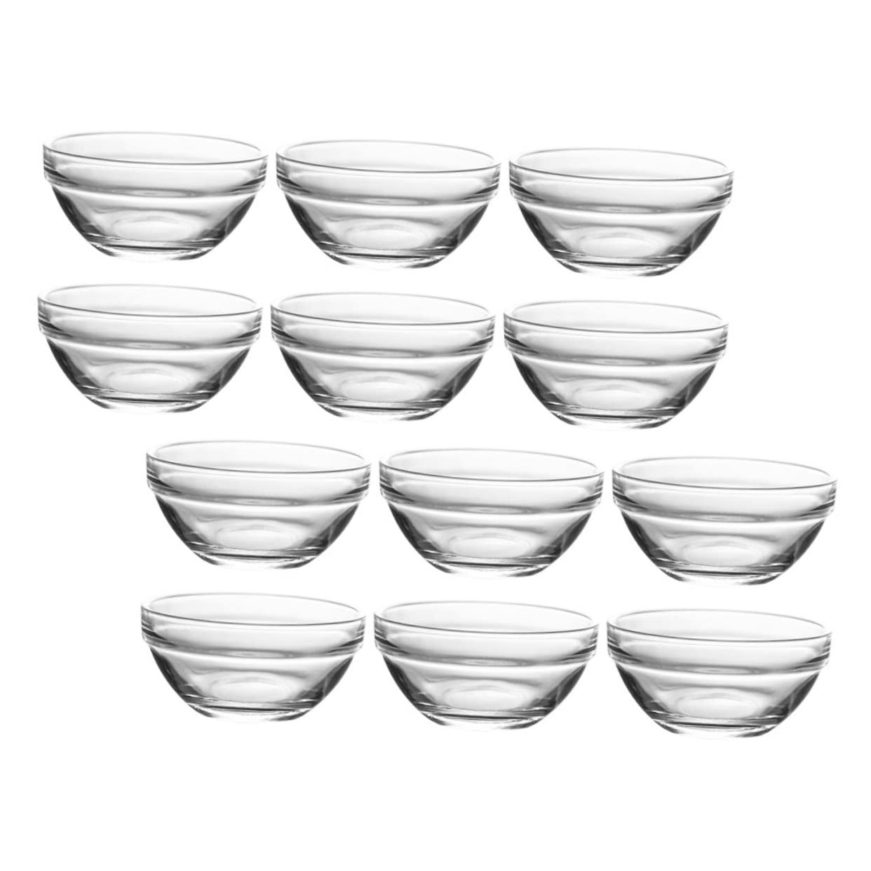 HEMOTON 24 Piezas De Cuencos Para Aperitivos Mini Aperitivos Mini Contenedores Moldes Pequeños Cuencos De Cristal Cuencos De Medición Cuencos De Postre De Preparación Soporte Para