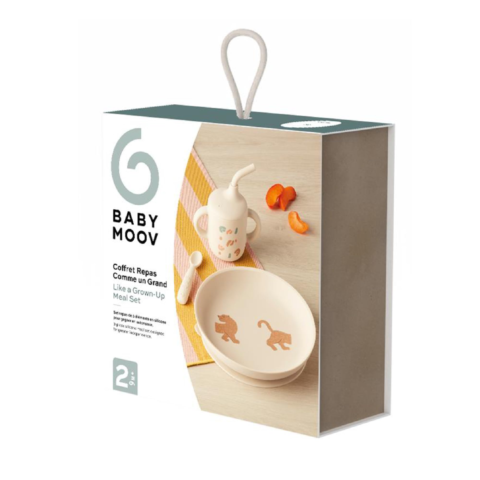 Babymoov Coffret Repas Bébé Comme Un Grand - Dès 9 Mois - Assiette Bébé, 1 Cuillère, Gobelet Bebe - Vaisselle Bébé Diversification Alimentaire - Développé avec Ergothérapeute, Little Roar