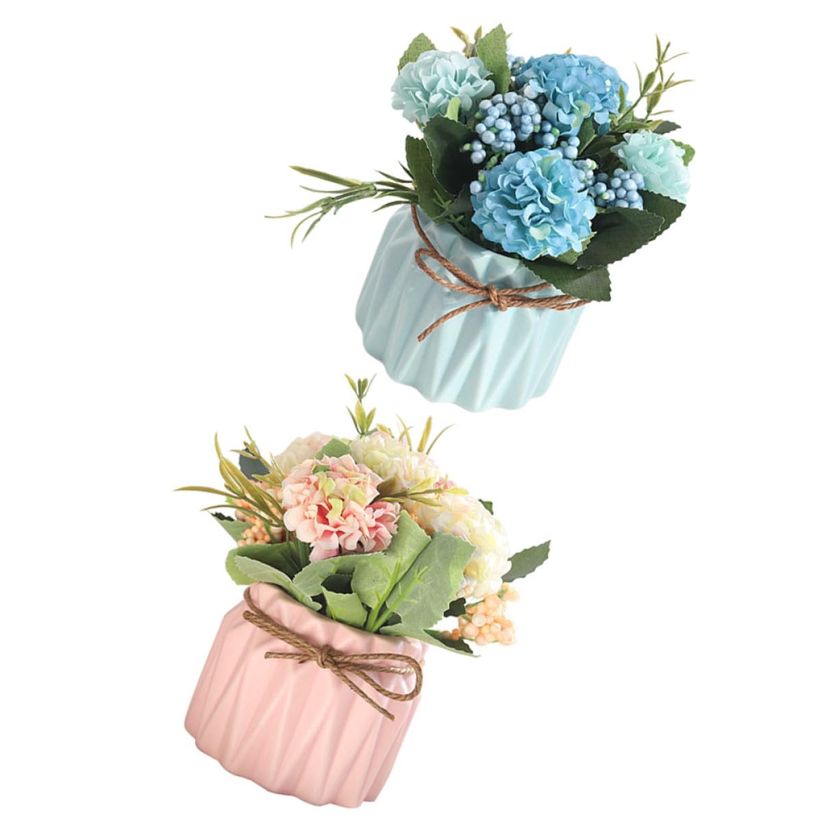 Bonsaï en pot décoratif pour salon et bureau : deux plantes artificielles zen