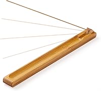 Cacukap Bamboo Incense Holder for Sticks - Adjustable Angle Ash Catcher Burner, 9.8" Natural Wood for Yoga & Meditation