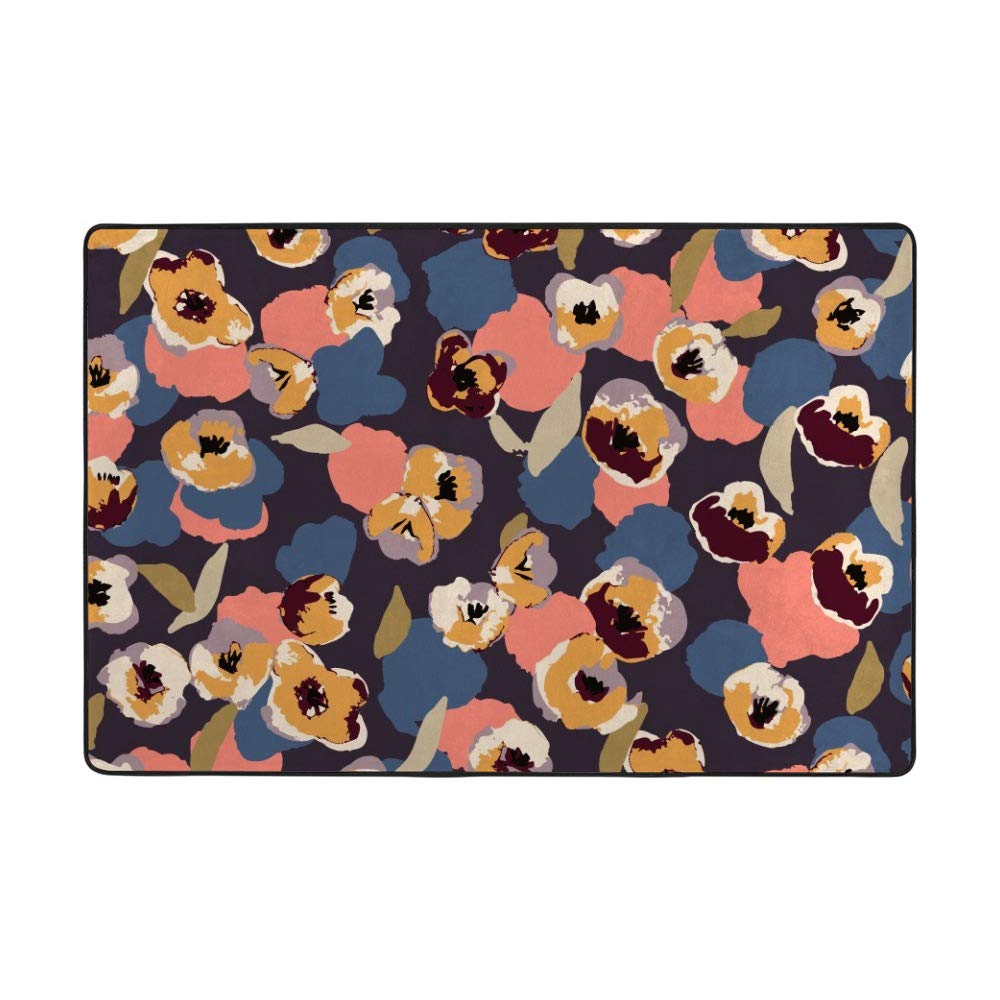 Grand tapis de salon 63x48 inch doux et résistant pour habiller les sols de la maison