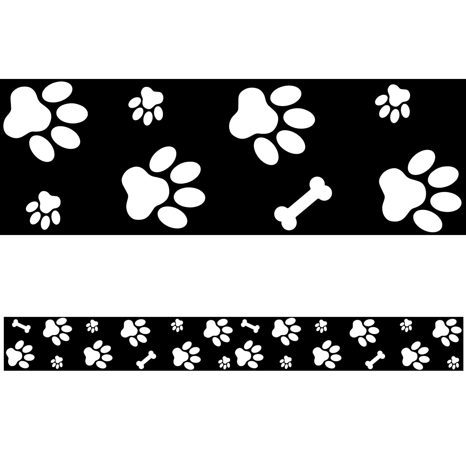 Buy 60 Pcs Paw Prints Bulletin Board Border Black and White Boarders