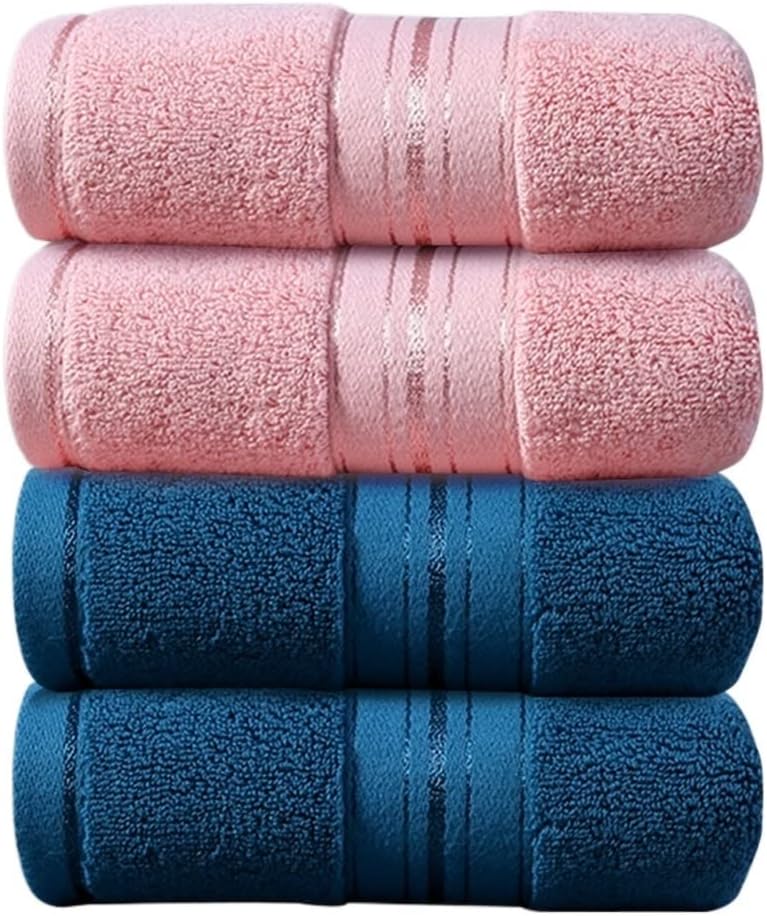 Towel Cotton wash face Household Water Absorption Soft Hotel Wipe Hair Men and Women Couples Adult Thick 4 Sets(A 4PS)