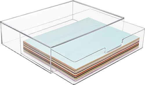 Vista 8 de STORi STAX - Cajón organizador apilable de plástico transparente 12.5 pulgadas de ancho Organiza accesorios de escritorio de oficina y clasifica