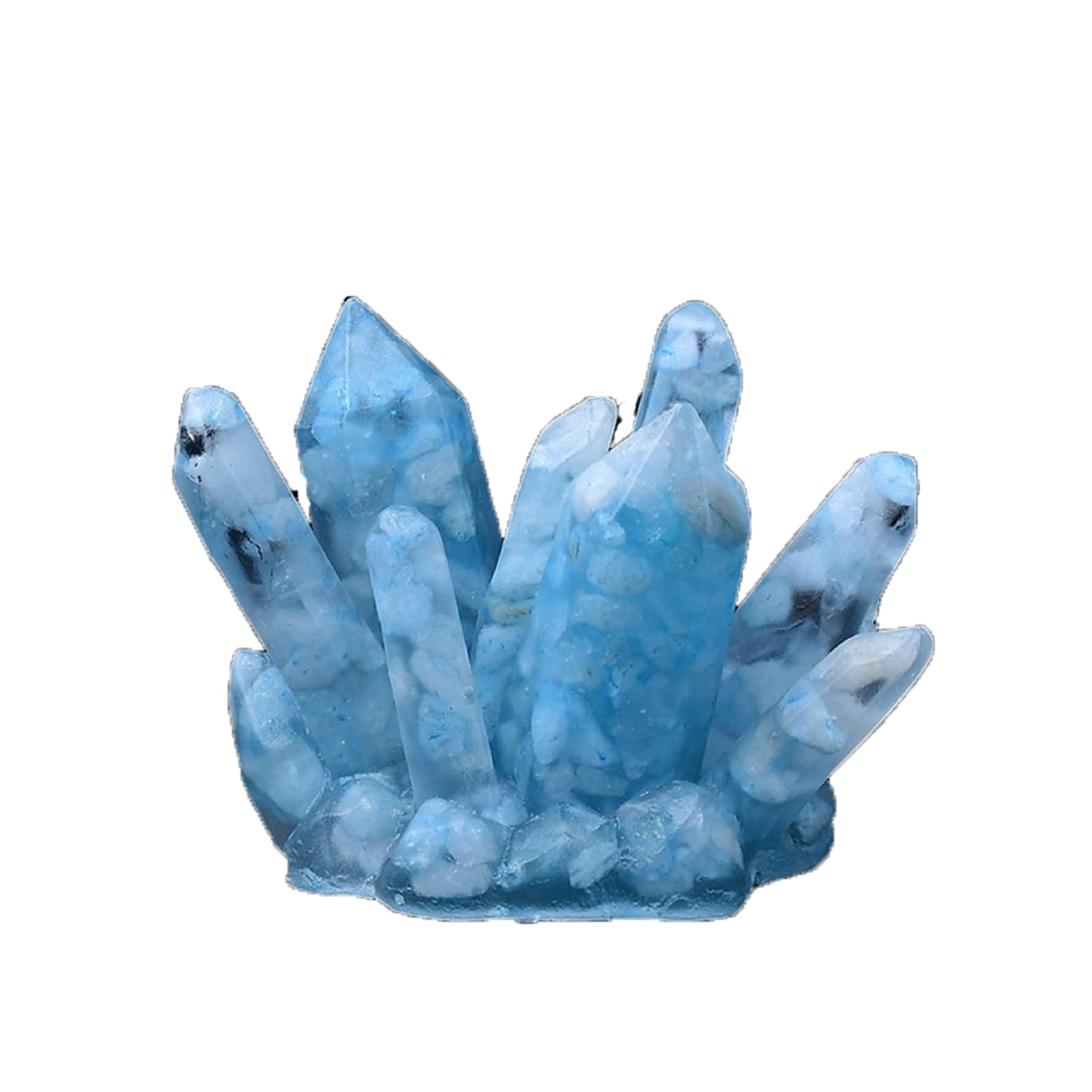 Hhhxkkuo Handmade Natural Crystal Chip & Epoxy Resin Crystal Cluster – Creative Geode Ornament, Healing Energy Stone Desk Decor, Unique Spiritual Gift
