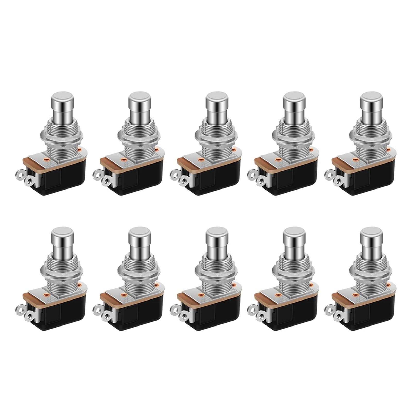 MWRFKJOB 10PCS Momentary Soft Touch Foot Switch SPST Normally Open 2 PIN Stomp Box Push Button Footswitch for Guitar Effect Pedal