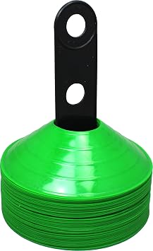 BlueDot Trading Sport Disc Cones in High Visibility Colors for Agility Training, Soccer, Football, Field Cone Markers for Adults or Kids, (30-Pack), Green