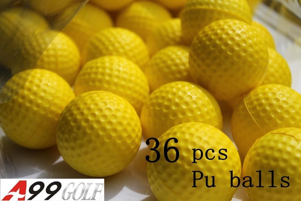 36pcs Yellow Golf PU Ball Foam Ball Restricted Flight Balls Practice Golf Training aids Golf Floating Ball Floater Water Fun