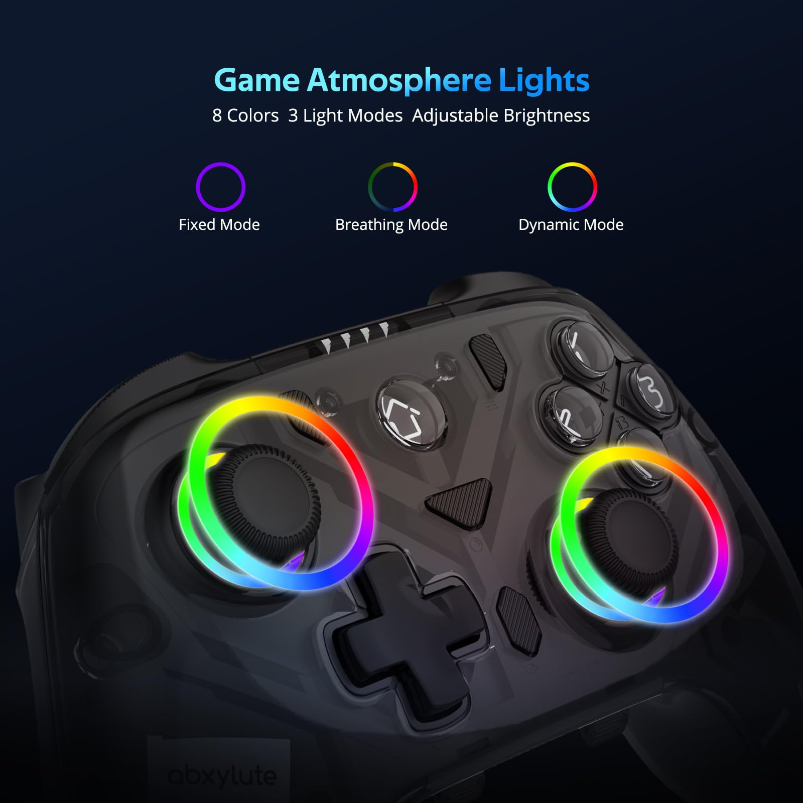 Controlador C8 para PC – Dongle Bluetooth inalámbrico – Joystick con efecto Hall e iluminación RGB – Botón macro de 1000 Hz – Doble vibración – Controlador de juegos para PC con Windows, Android, Swit