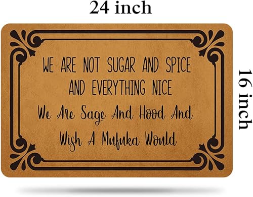 Miniatura 3 de Ytanie Tapetes de bienvenida para puerta delantera, entrada al aire libre, no somos azúcar y especias y todo, tapete de goma antideslizante para el