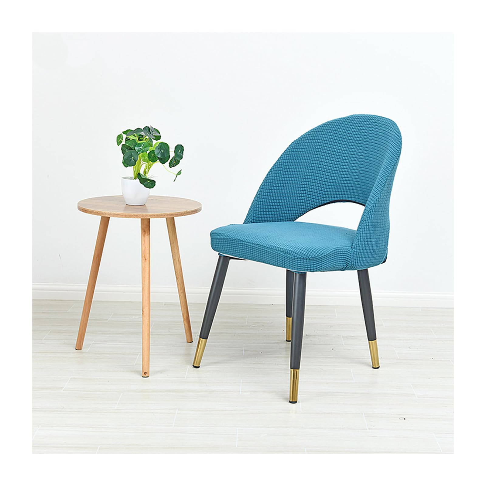 Set di 6/4/2 coprisedie da pranzo nordico, antiscivolo, elastiche, curve, rotonde, lavabili, per sedie da ufficio standard, F 1 pezzo