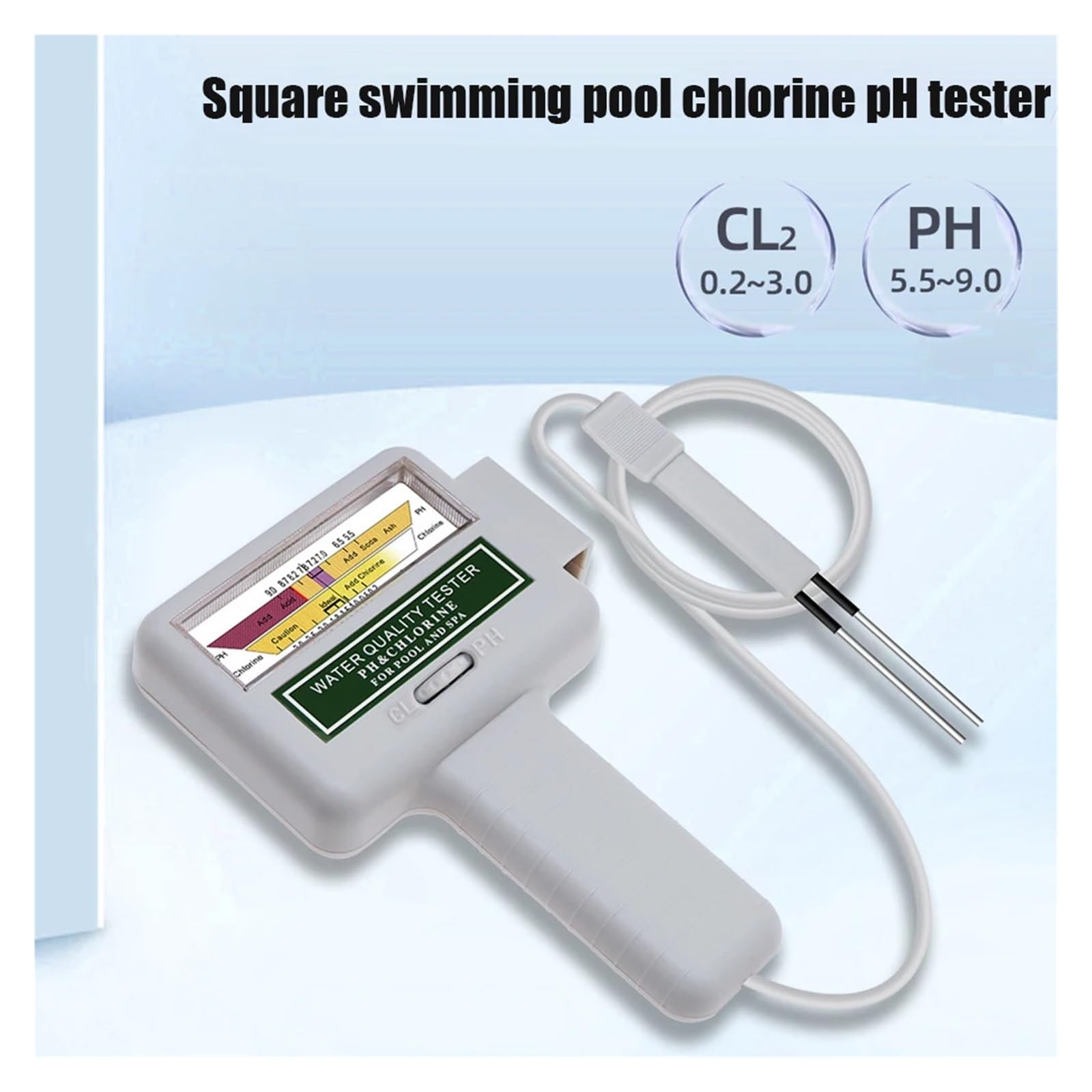 Misuratore di Portata Tester Di Cloro 2 In 1 Misuratore PH E CL2 For Piscine Spa Rilevatore Qualità 'acqua For Acquari Sorgenti Termali(2pcs)