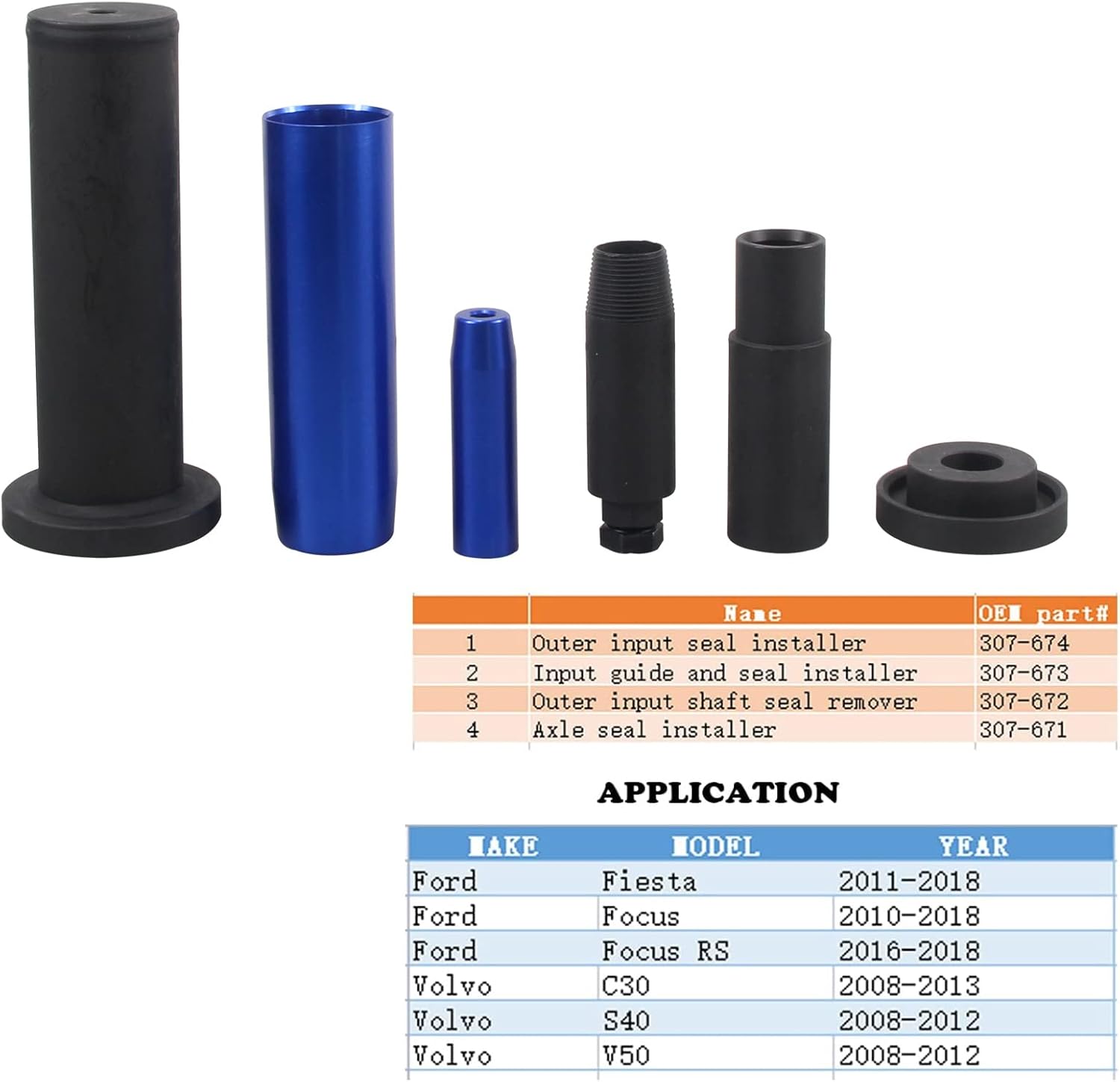 Dual Clutch Transmission Oil Seal Removal Installation Tool Compatible with Ford Volvo Transmission DPS6 & DPS6/6DCT250 Dry Type