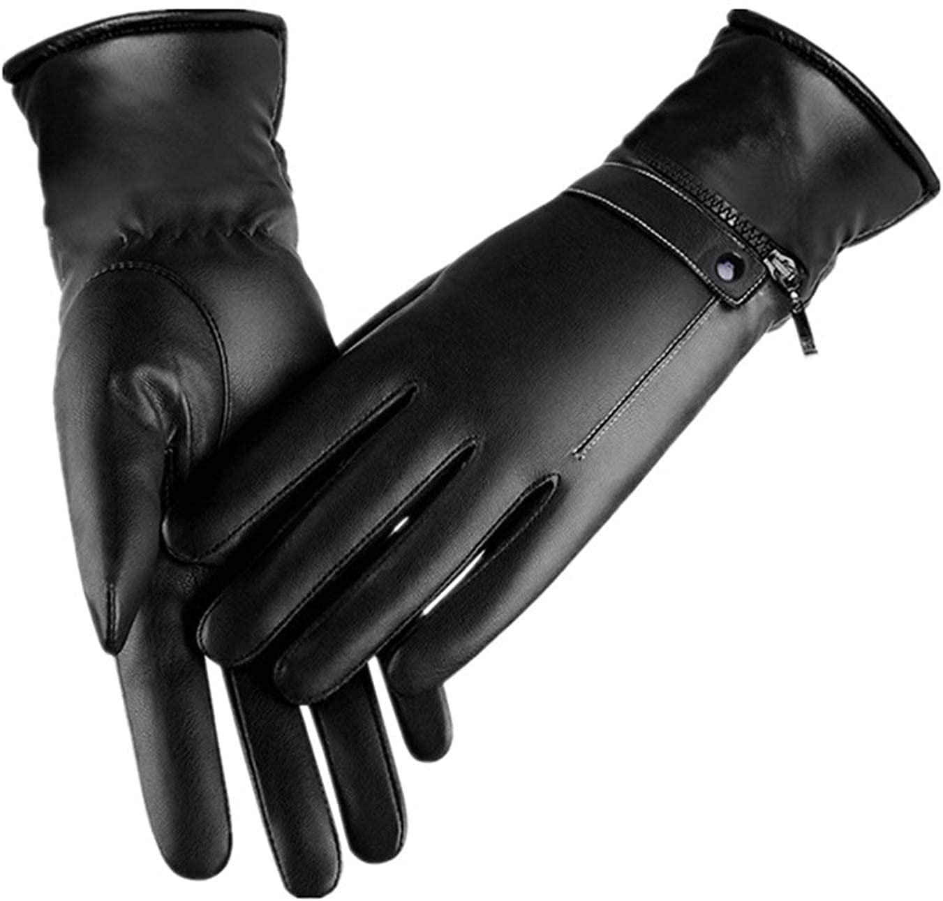 Gants chauffants électriques en cuir imperméables pour moto et vélo