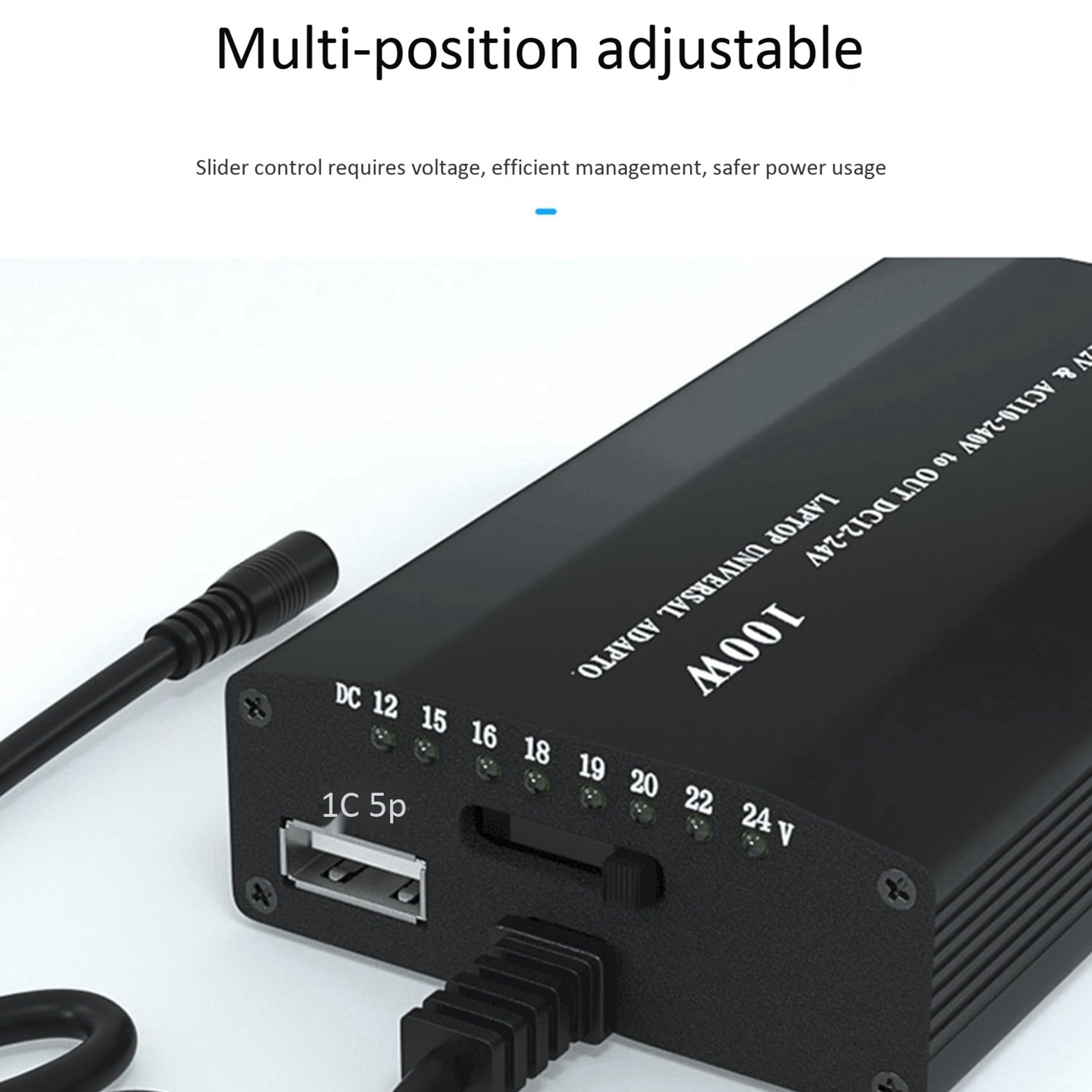 2X Universelles 12V-24V Netzteil Einstellbares Auto Ladegerät USB12V Netzteil 100W 5A Laptop mit 38 Teiligem Gleich Strom Anschluss
