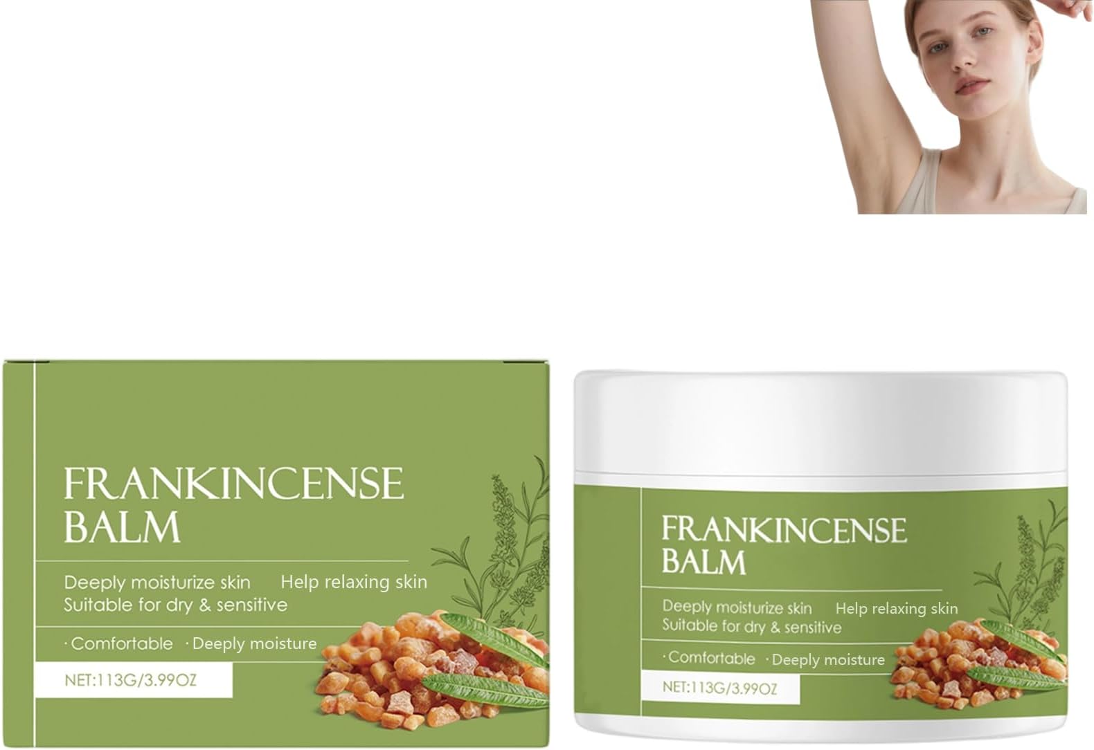 Frankincense Balm, Deeply Moisturizing Face & Body Cream for Sensitive Dry Skin, Nourishing the Skin, Lifting & Firming (1pcs)
